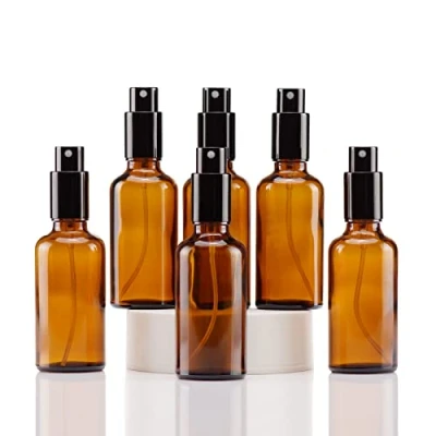 Abbildung von Yizhao Braun Sprühflasche Glas 50ml, Klein mit [Zerstäuber], für Ätherisches Öle,Kosmetik, Apotheker, Reinigung,Aromatherapie, Massage, Haare 6Pcs