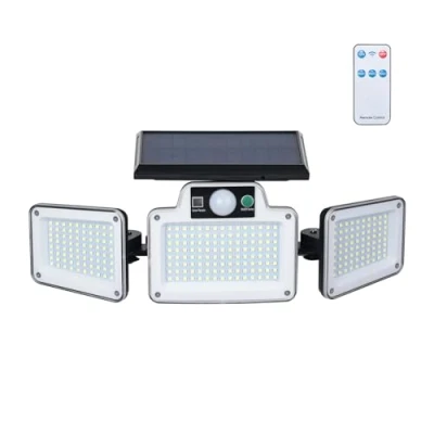 Abbildung von GRIFEMA Solarlampen für Außen, Solar Strahler mit Bewegungsmelder, [280 LEDs/ 3 Modi/ 2400mAH], IP65 Wasserdichte, Außen,Terrassen,Garagen, Schwarz