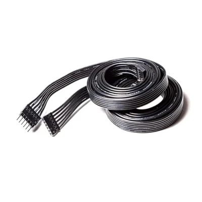 Abbildung von Litcessory Verlängerungskabel für Philips Hue Lightstrip Plus (1m, 2 Stück, Schwarz STANDARD 6 POLIG V3 / WIZ Lightstrip)