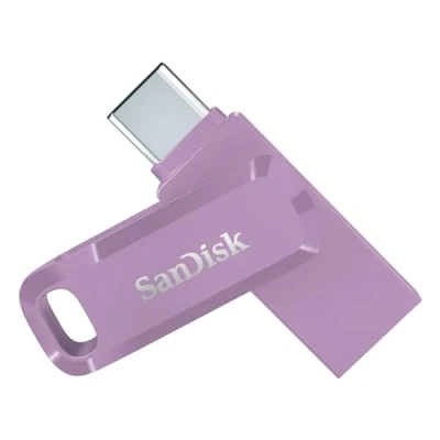 Abbildung von SanDisk Ultra Dual Drive Go USB Type C 256 GB (Android Smartphone Speicher, Anschluss, 400 MB/s Lesegeschwindigkeit, Nutzung als Schlüsselanhänger möglich) Lavendel