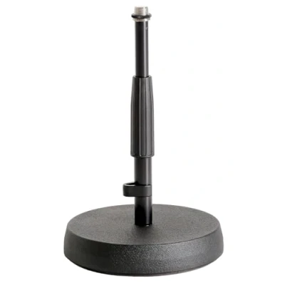 Abbildung von K&amp;M 23325 Tischstativ Schwarz 21,7 34,7 cm Höhe 3/8“ Gewindeanschluss ausziehbar, mit Trittschalldämpfung