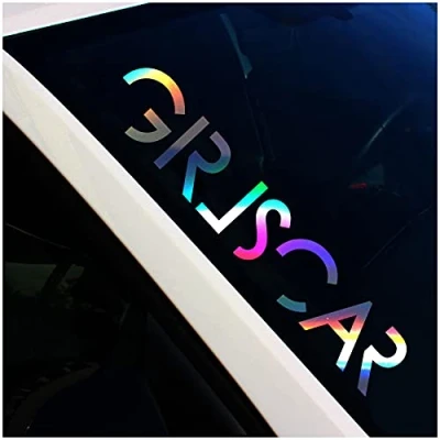 Abbildung von Finest Folia Frontscheibenaufkleber Schriftzug Girlscar Aufkleber für Windschutzscheibe Heckscheibe Frontscheibe Auto Fahrzeug Dekor Sticker FS128 (Hologramm, Innenklebend)