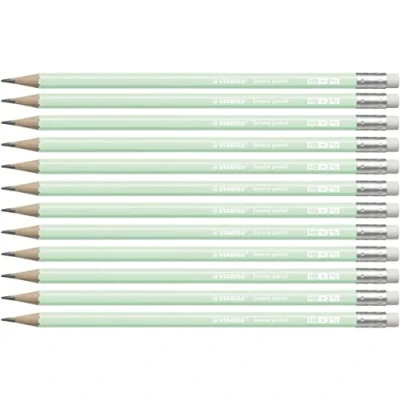 Abbildung von Bleistift mit Radierer STABILO Swano Pastel Härtegrad HB 12er Pack grün