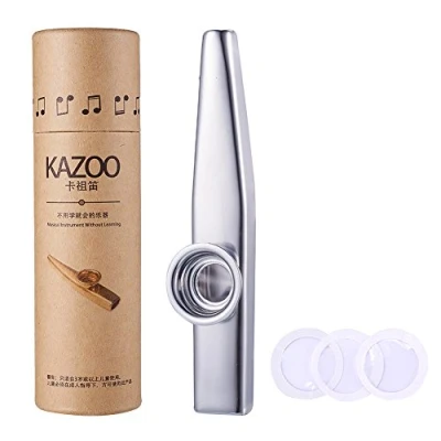 Abbildung von WANDIC Aluminiumlegierung Kazoo Und 3 Membran Metall mit Vintage Geschenkbox, Silber