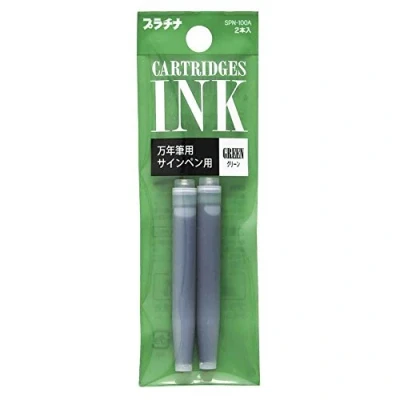 Abbildung von PLATINUM Preppy Marker und Füllfederhalter Nachfüllpatrone, grüne Tinte, 2 Stück, 4280419