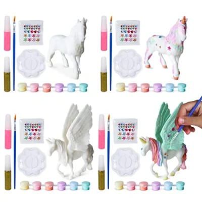 Abbildung von BONNYCO Einhorn Geschenk für Mädchen Mitgebsel Kindergeburtstag, Malset 4 Stück Kindergeburtstag Gastgeschenke, Kleine Geschenke Kinder, Mädchen, Pinata Füllung