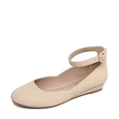 Abbildung von DREAM PAIRS Damen Schuhe, lässig, spitzer Zehenbereich, Ballett Komfort, weiche Slip on Flachschuhe,Size 38,Nackt Nubuck,REVONA E