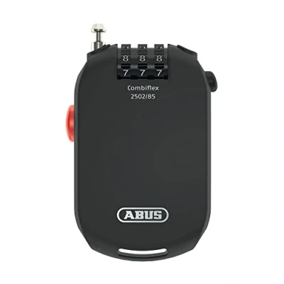 Abbildung von ABUS Spezialschloss Combiflex 2502/85 Geeignet als Gepäcksicherung, Skischloss, Helmsicherung 85 cm Stahlkabel mit Zahlencode Schwarz