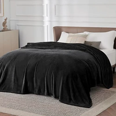 Abbildung von BEDSURE Kuscheldecke Flauschig Decke Fleecedecke Wohndecke Warm Winter Weich, Sofadecke XXL, Couch Blanket, Große, Wohn &amp; Kuscheldecken 220x240cm, Sofa überwurfdecke Schwarz