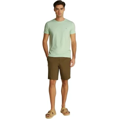 Abbildung von Tommy Hilfiger Stretch SLIM FIT TEE Tshirt basic, Herren, Größe: Small, Opal green