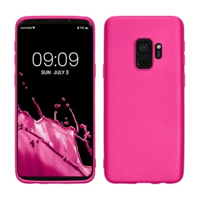 Abbildung von kwmobile Case kompatibel mit Samsung Galaxy S9 Hülle Schutzhülle aus Silikon metallisch schimmernd Handyhülle Metallic Pink