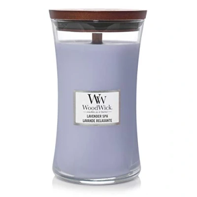 Abbildung von WoodWick Large Hourglass Scented Candle Lavender Spa with Crackling Wick Burn Time: up to 130 Hours