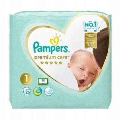 Abbildung von Pampers Windeln Größe 1 (2 5kg) Premium Care Windeln, 26 Stück, Bester Komfort und Schutz empfindlicher Haut von