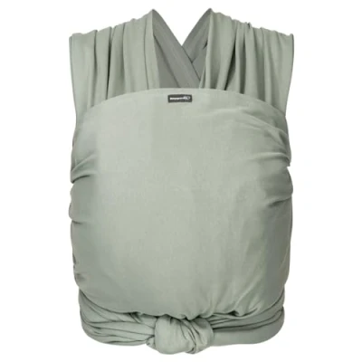 Abbildung von Hoppediz Elastisches Baby Tragetuch für Neugeborene ab Geburt (2 9 kg) aus Bio Baumwolle Salbei 5,40 m