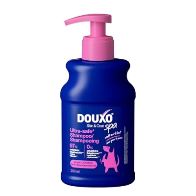 Abbildung von DOUXO Skin &amp; Coat SPA Ultra Safe* Shampoo für empfindliche juckende Haut, 250ml, Reinigt sanft die Haut und beruhigt, hinterlässt Fell glänzend angenehm duftend, hautfreundliche Rezeptur