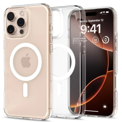 Abbildung von Spigen für iPhone 16 Pro Max Hülle [Verbesserte Magnestärke] Ultra Hybrid MagFit Case Handyhülle Kompatibel mit MagSafe Frost Clear