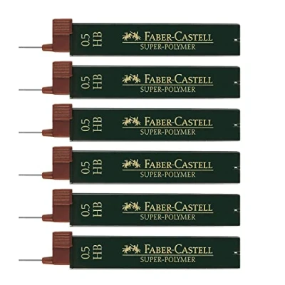 Abbildung von FABER CASTELL 205040 Feinminen Set Super Polymer, 6 Stück mit je 12 Minen, 0.5 mm, Härtegrad HB