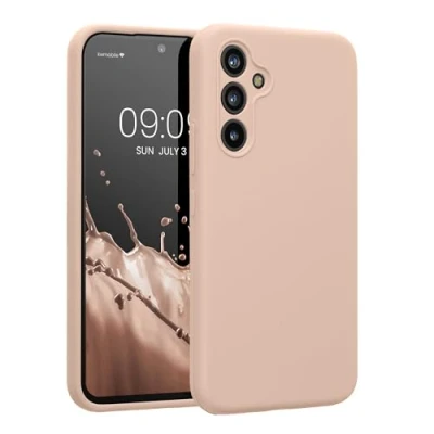 Abbildung von kwmobile Hülle kompatibel mit Samsung Galaxy A54 5G Case gummiert Silikon Handyhülle Schutzhülle Altrosa