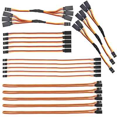 Abbildung von GTIWUNG 20 Stück JR Style Servoverlängerung 22AWG 60 Kerne,10cm 15cm 30cm Servokabel 3Pin Verlängerungskabel, Servokabelbaum, RC 1 bis 2 Y Kabelbaum, 3 Servosplitterkabel