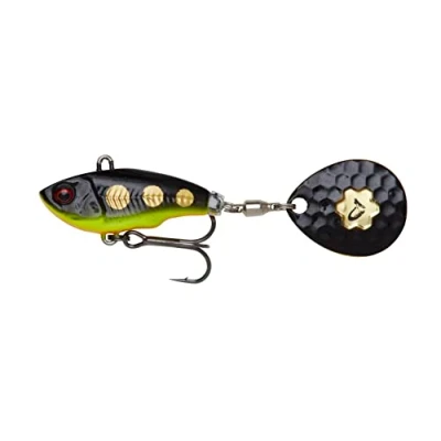 Abbildung von Savage Gear Fat Tail Spin sinkend Jig Spinner, Größe/Gewicht/Farbe:8cm / 24g Black Magic
