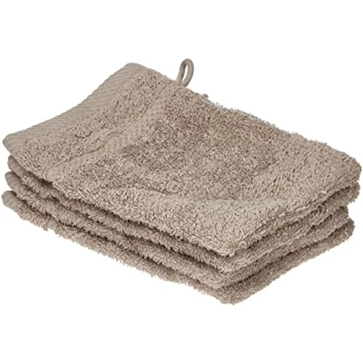 Abbildung von De Witte Lietaer 194686 Stephanie Waschlappen, Baumwolle, 4er Pack, hellgrau, 15 x 22 1 cm