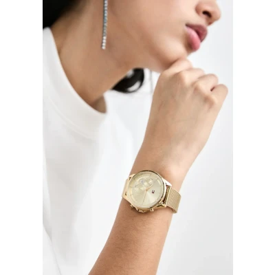 Abbildung von Tommy Hilfiger Quinn Chronograph goldcoloured, Damen, Größe: One Size, Gold coloured