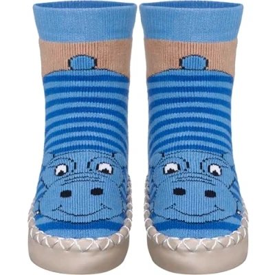 Abbildung von Playshoes H???ttenschuh Nilpferd 481102 (blau 7)(Marine Blue) Gr??????e 31/34