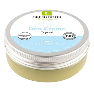Abbildung von GREENDOOR Deo Creme crystal vegan, null Schweißgeruch ohne Weißeln, Zink Aluminium Alkohol natürlich Tierversuche, dermatologisch bewährt, Naturkosmetik, sanft, 50 ml