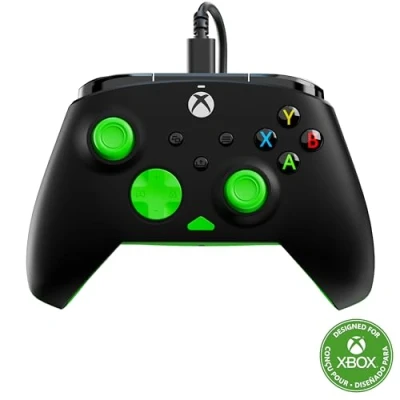 Abbildung von Turtle Beach Rematch Core Schwarz/Grün Wired Gaming Controller Lizenziert für Xbox Series X und S, One Windows PCs