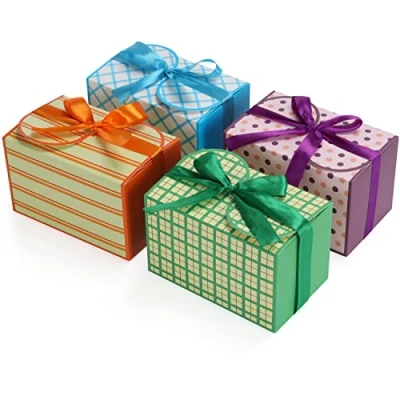 Abbildung von Belle Vous 20Stk Geschenkbox Set aus Pappe Rechteckig mit Band &amp; Sticker 10 x 16,5 10cm Pappschachteln Deckel Kleine für DIY Geschenk, Hochzeit, Party, Geburtstags Box, Gebäck
