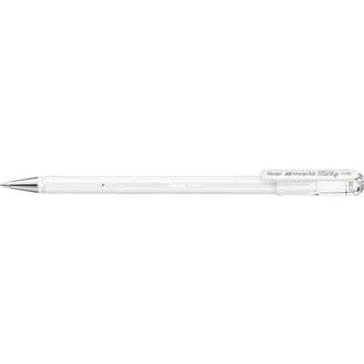 Abbildung von Hybrid Milky K108 PW Gel Tintenroller, weiß, Strahlend auf Hellen und farbigen Papieren, Strichstärke 0,8 mm