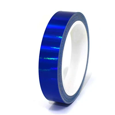 Abbildung von Finest Folia (0,79/m) 10 Meter Hologramm Zierstreifen Basteln Möbel Auto Motorrad Modellbau Deko Dekorstreifen Klebestreifen selbstklebend DIY (Hologramm Blau, 10mm Breite)