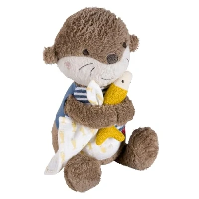 Abbildung von Fehn Nachtlicht Otter Schlummerlicht &amp; Einschlafhilfe: Kuscheltier mit „Glow in The Dark“ Bestickung Modul, für Babys Kleinkinder ab 0+ Monaten