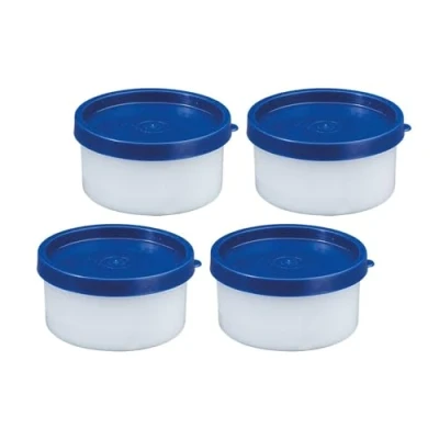 Abbildung von Westmark 4 Kräuter /Gefrierdosen, inkl. Deckel, Füllvolumen: je 100 ml, stapelbar, Kunststoff, Trio, Farbe: Transparent/Blau, 25742270