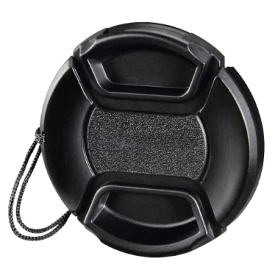 Abbildung von Hama Objektivdeckel 62mm „Smart Snap“ (für Kameras mit 62 mm Objektiv, Halter/Kordel/Band, Objektivschutz, Objektiv Abdeckung, als Ersatz, einfach zu befestigen, zum Klemmen, universal) schwarz