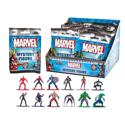 Abbildung von Jada Toys 253221016 Marvel Nanofiguren Blind Pack Metall Sammlerfiguren im Pack, 4 cm, Ab 3 Jahren, Zufällige Auswahl, Schwarz