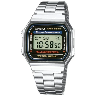 Abbildung von Casio Unisex Digital mit Edelstahl Armbanduhr A168WA 1W