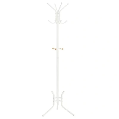 Abbildung von SONGMICS Garderobenständer aus Metall, stabiler Kleiderständer, Garderobe, für Kleidung, Taschen und Hüte, Höhe 178 cm, mit 12 Haken, perlweiß RCR017W01