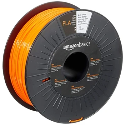 Abbildung von Amazon Basics 3D Drucker Filament aus PLA Kunststoff, 1.75 mm, Neonorange, 1 kg Spule