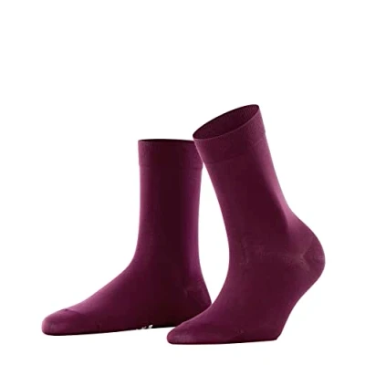 Abbildung von FALKE Damen Socken Cotton Touch W So Baumwolle einfarbig 1 Paar, Rot Barolo 8596, 35 38