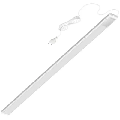 Abbildung von Oktaplex Riva flach LED Unterbauleuchte Küche 1150lm neutralweiß 90cm Unterschrankleuchte silber mit Schalter Küchenlicht 15W 230V