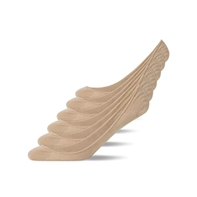 Abbildung von Snocks Füßlinge Damen &amp; Herren aus Bio Baumwolle 6 Paar Unsichtbare Sneakersocken mit Silikonstreifen Weich Atmungsaktiv Ballerina Söckchen Gr. 39 42 Farbe Hellgrau