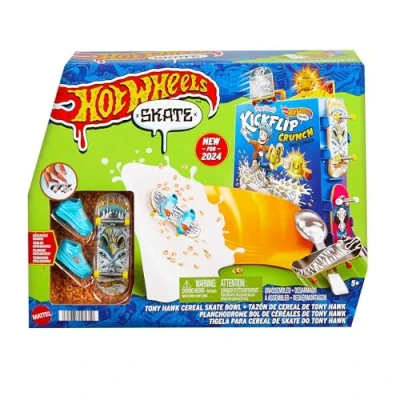 Abbildung von Hot Wheels Skate Tony Hawk Müslischalen Fingerboard Set, 1 exklusives Board und ein Paar abnehmbare Skateschuhe, Aufbewahrung für bis zu 4 Boards Schuhe, HTP09
