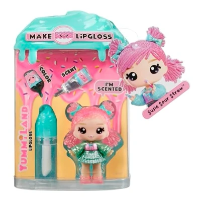 Abbildung von Yummiland Lip Gloss Doll Susie Sour Straw Inklusive DIY Lipgloss Set, Geeignet für Kinder ab 4 Jahren