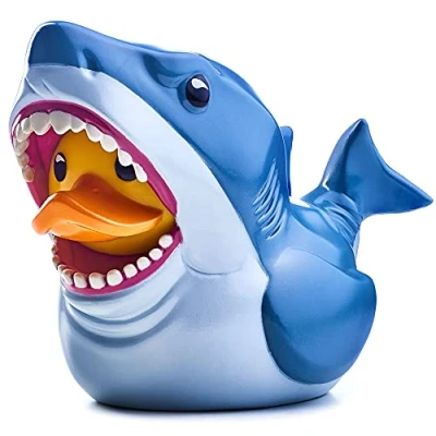 Abbildung von TUBBZ Box Ausgabe Jaws Bruce Der Hai Sammler Vinyl Gummiente Figur Offizielles weiße Merchandise Fernsehen, Filme &amp; Videospiele