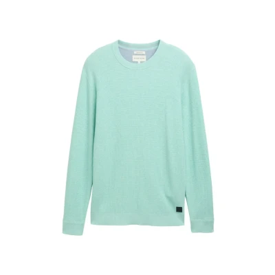 Abbildung von TOM Tailor Strukturierter Rundhals Strickpullover, Herren, Größe: XXL, Soft mint green melange
