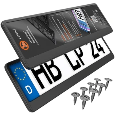 Abbildung von L &amp; P Car Design L&amp;P A162 2 x Kennzeichenhalter in schwarz Nummernschild Kennzeichenhalterung (schwarz schwarz)