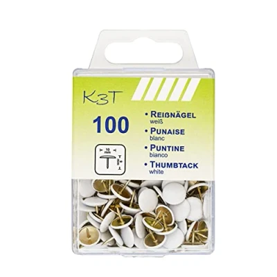 Abbildung von K3T 48090 Reißnägel 100er Packung, Farbe weiß