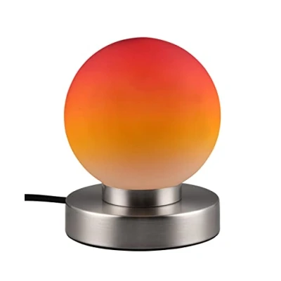 Abbildung von RL LIVE YOUR LIGHT Reality Leuchten Tischleuchte Prinz II R54011018, Metall Nickel matt, Glas farbverlauf orange, exkl. 1x E14, On/Off Touch