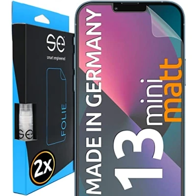Abbildung von smart engineered 2x Schutzfolie für iPhone 13 Mini aus Deutschland 100% Passgenau Funktion mit Installationshilfe kompatibel Folie Anti Kratzer HD Klar